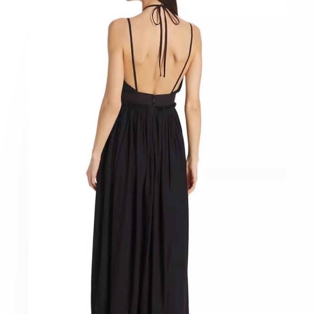 Ulla Johnson Freya Cutout Cotton Jersey Black Midi Dress - Picture 4 of 14
